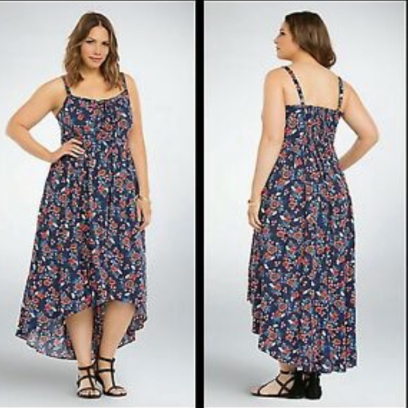 torrid Dresses & Skirts - Torrid floral lace front hi lo tank dress plus 3X